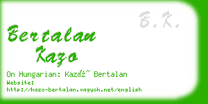 bertalan kazo business card